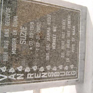 RENSBURG Suzie, van 1919-2002