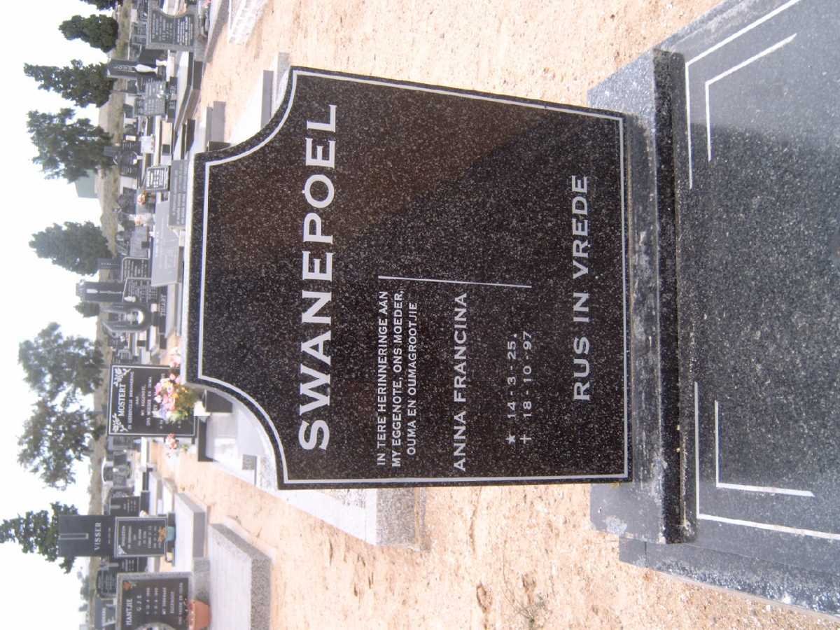 SWANEPOEL Anna Francina 1925-1997