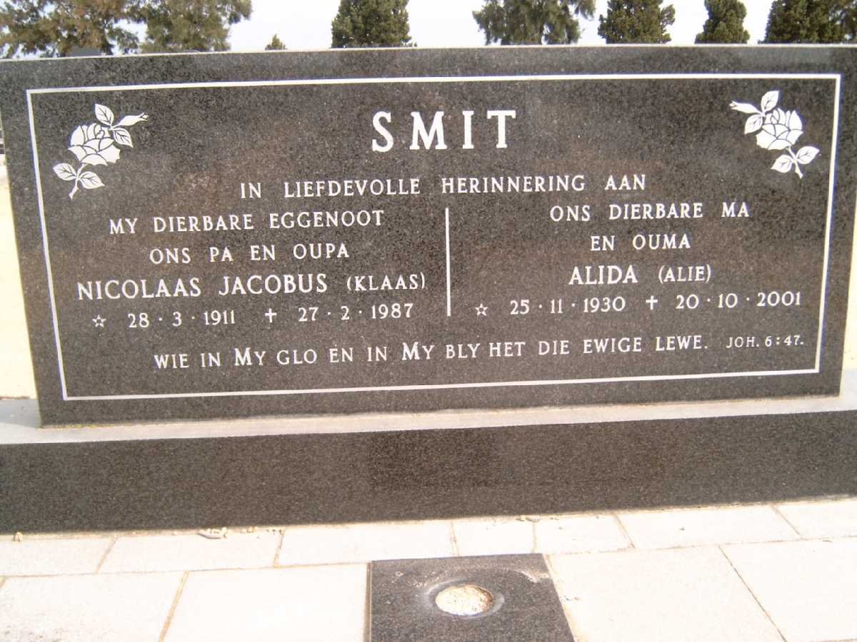 SMIT Nicolaas Jacobus 1911-1987 &amp; Alida 1930-2001