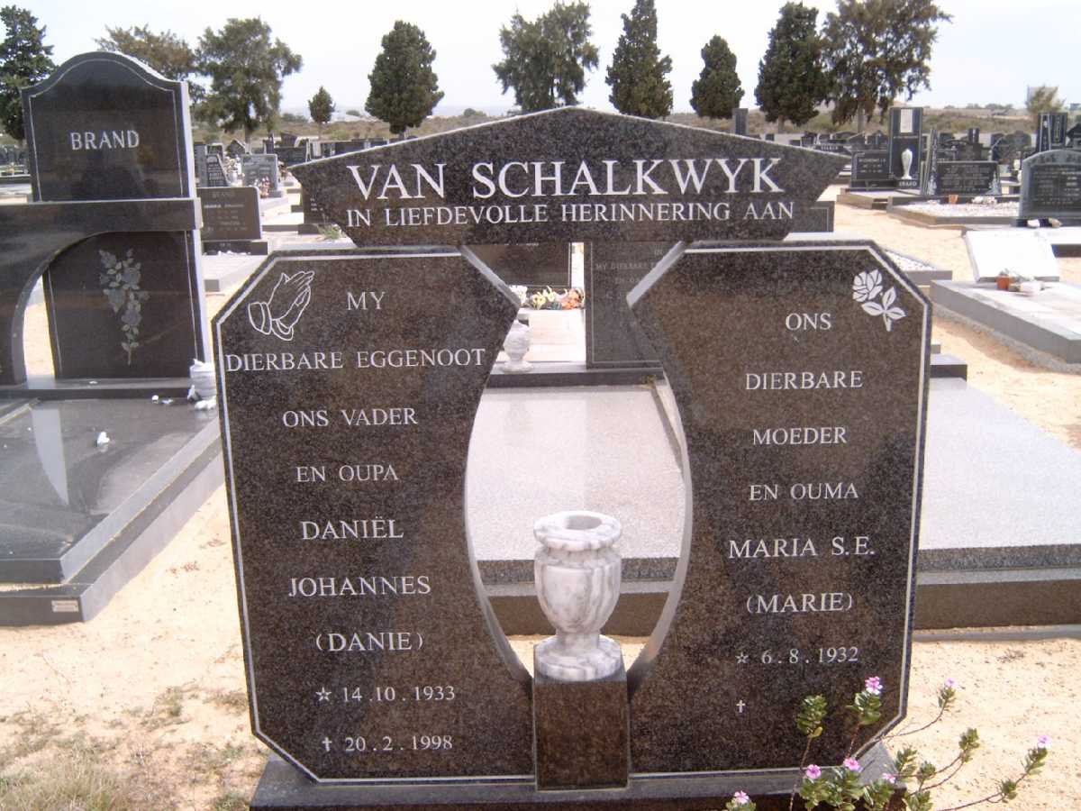 SCHALKWYK Daniel Johannes, van 1933-1998 &amp; Maria S.E. 1932-