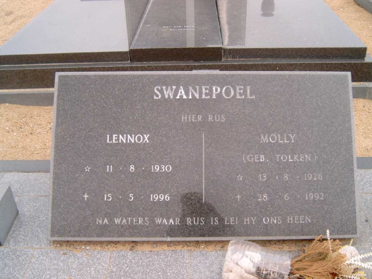 SWANEPOEL Lennox 1930-1996 &amp; Molly TOLKEN 1926-1992