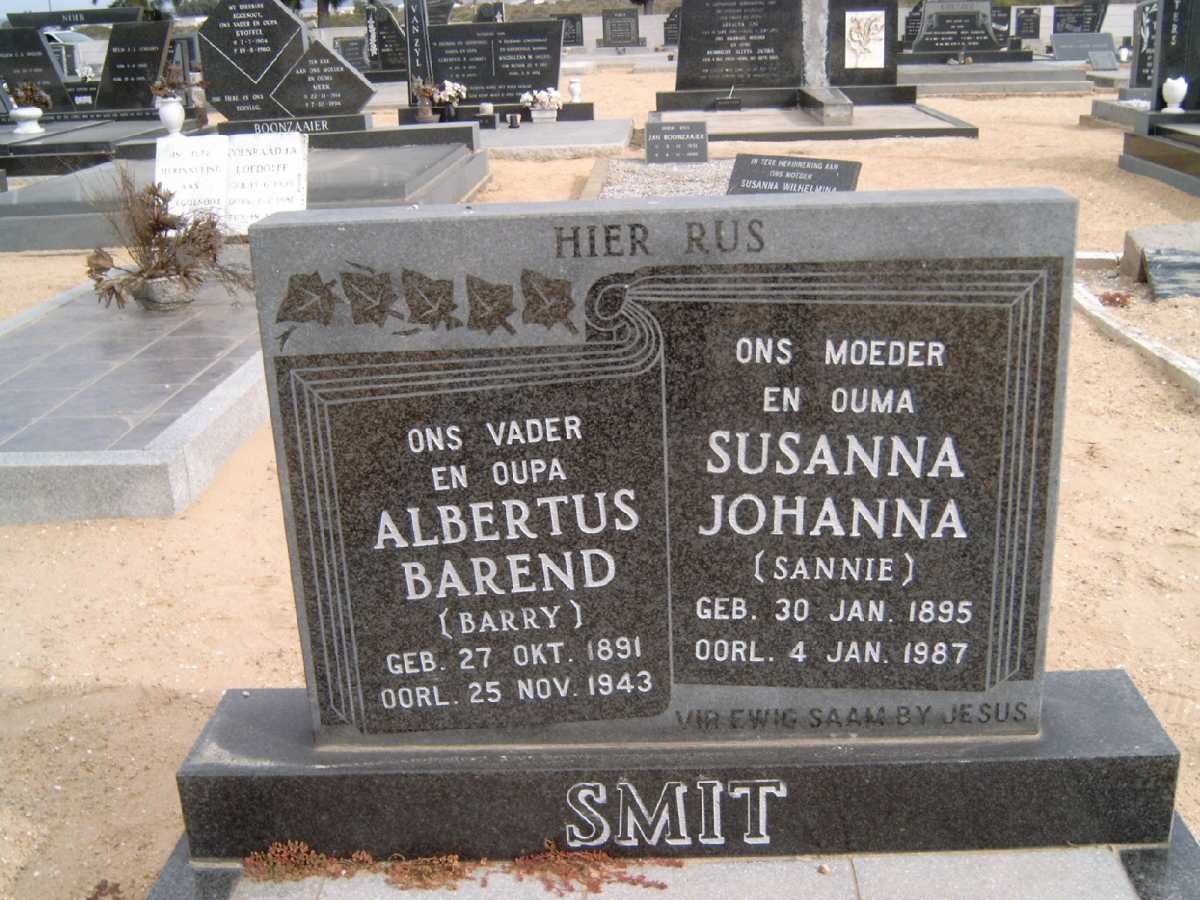 SMIT Albertus Barend 1891-1943 &amp; Susanna Johanna 1895-1987