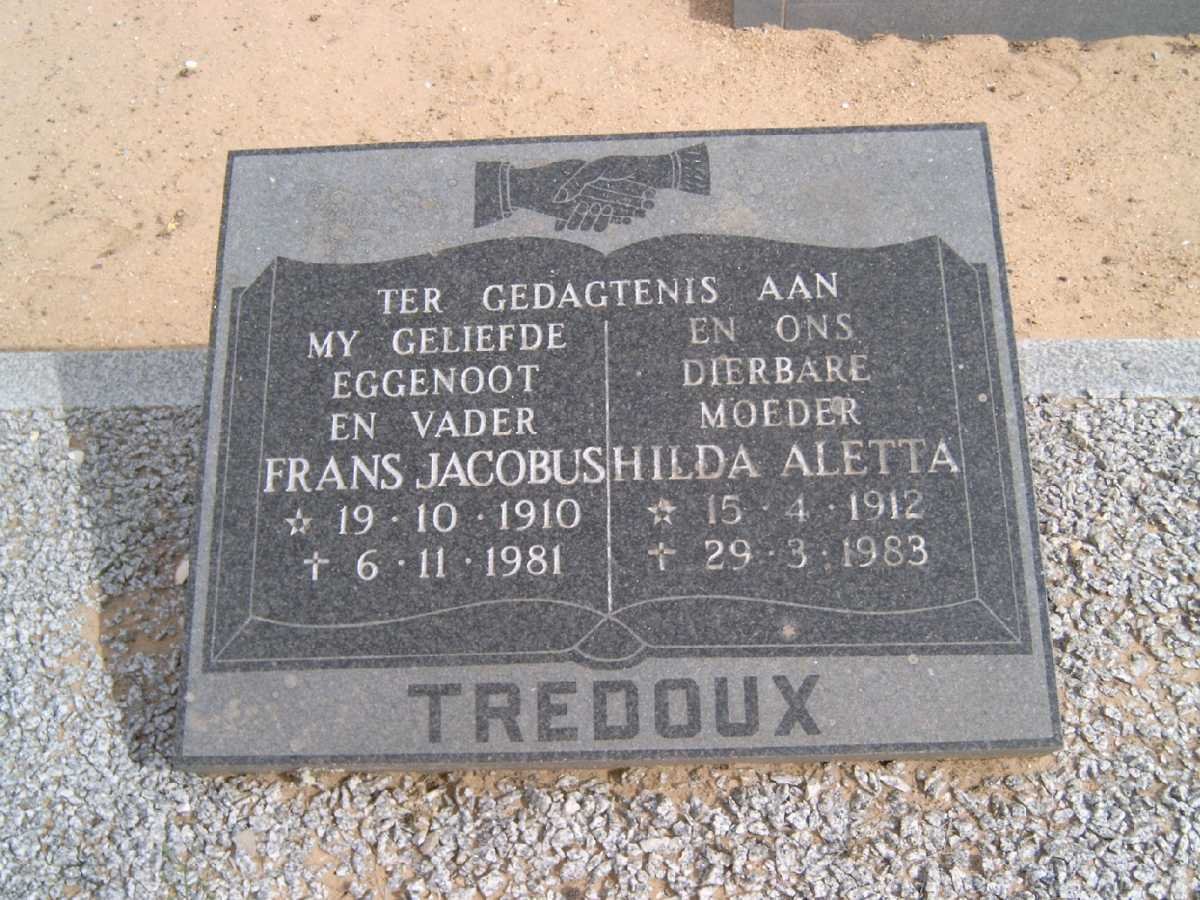 TREDOUX Frans Jacobus 1910-1981 &amp; Hilda Aletta 1912-1983