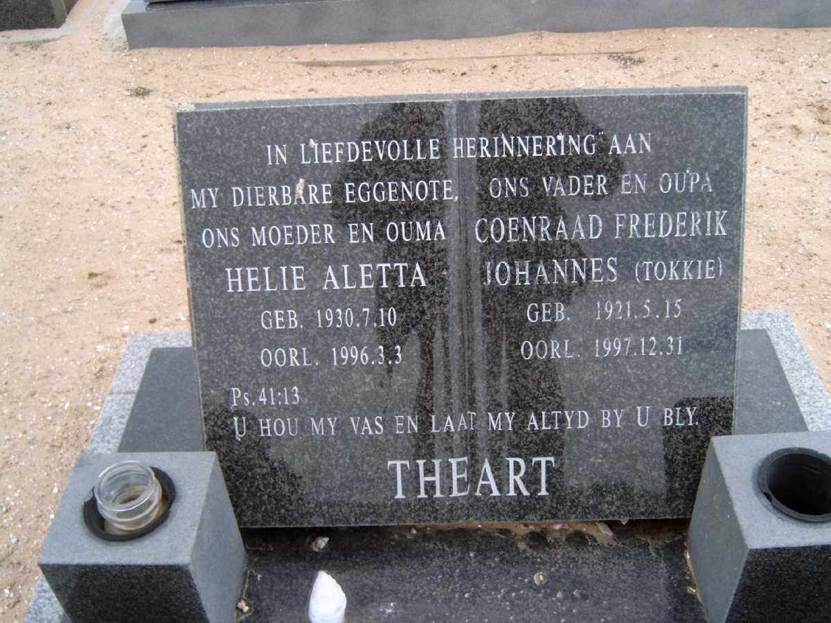 THEART Coenraad Frederik Johannes 1921-1997 &amp; Helie Aletta 1930-1996