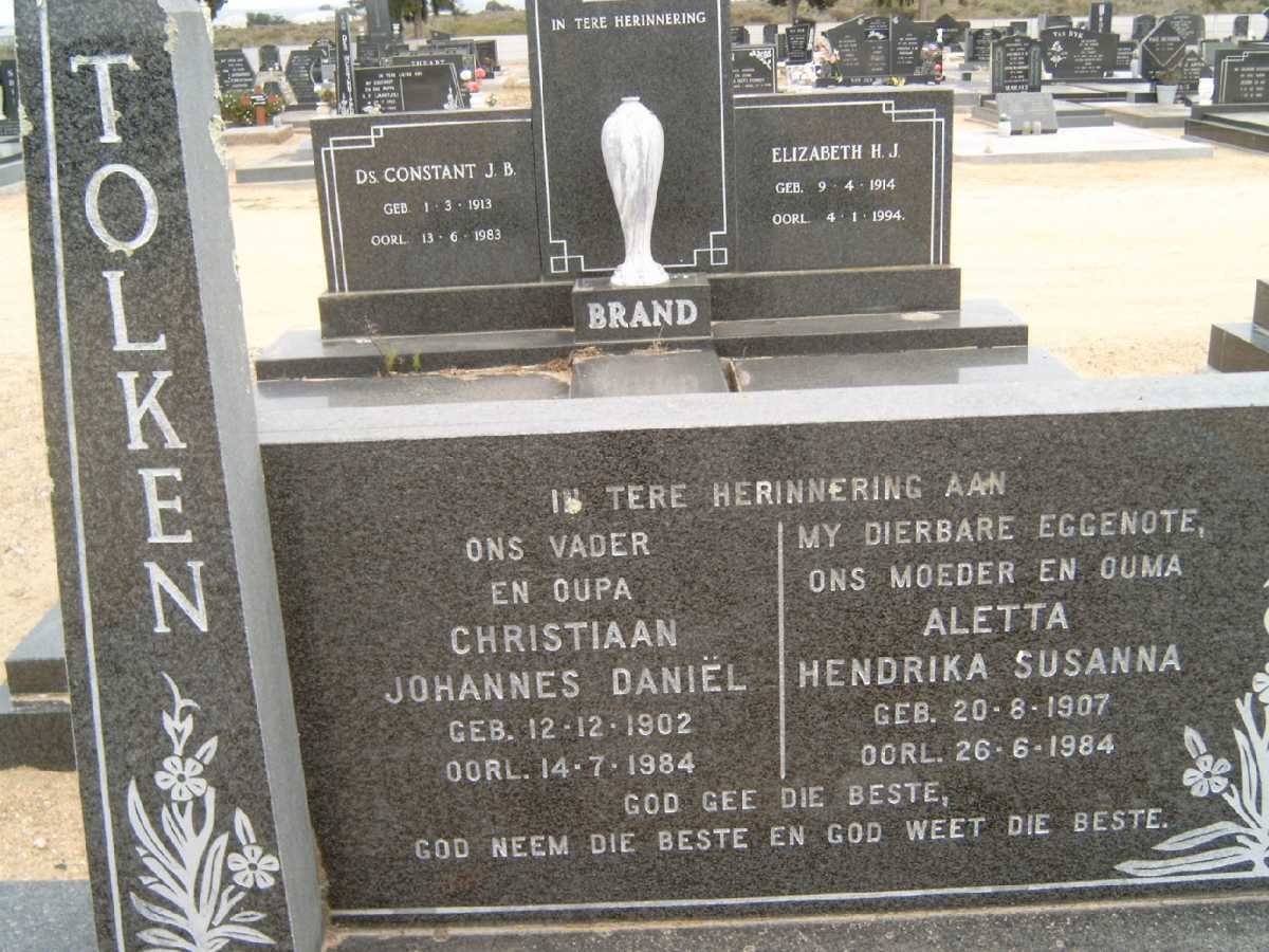 TOLKEN Christiaan Johannes Daniël 1902-1984 &amp; Aletta Hendrika Susanna 1907-1984