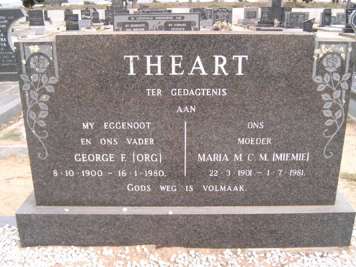 THEART George F. 1900-1980 &amp; Maria M.C.M. 1901-1981