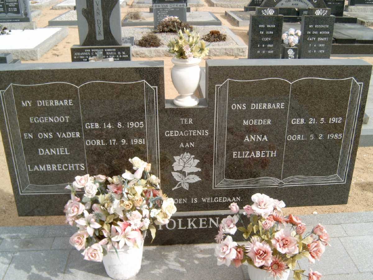 TOLKEN Daniël Lamprechts 1905-1981 &amp; Anna Elizabeth 1912-1985