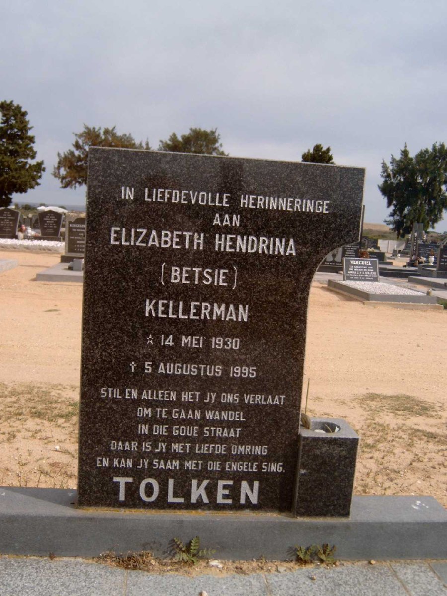 TOLKEN Elizabeth Hendrina nee KELLERMAN 1930-1995