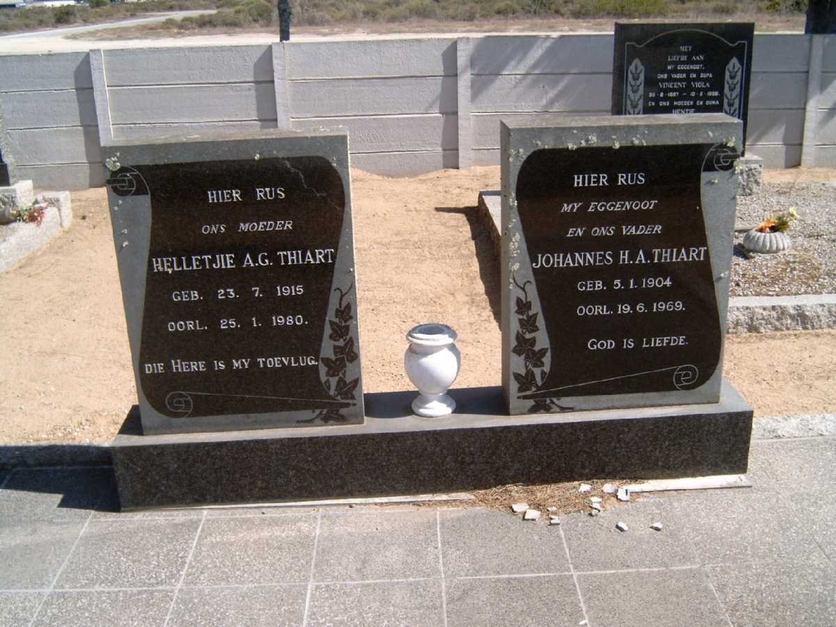 THIART Johannes H.A. 1904-1969 &amp; Helletjie A.G. 1915-1980