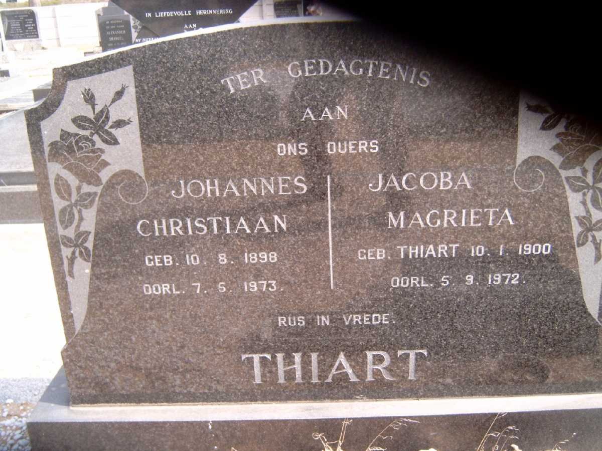 THIART Johannes Christiaan 1898-1973 &amp; Jacoba Magrieta THIART 1900-1972