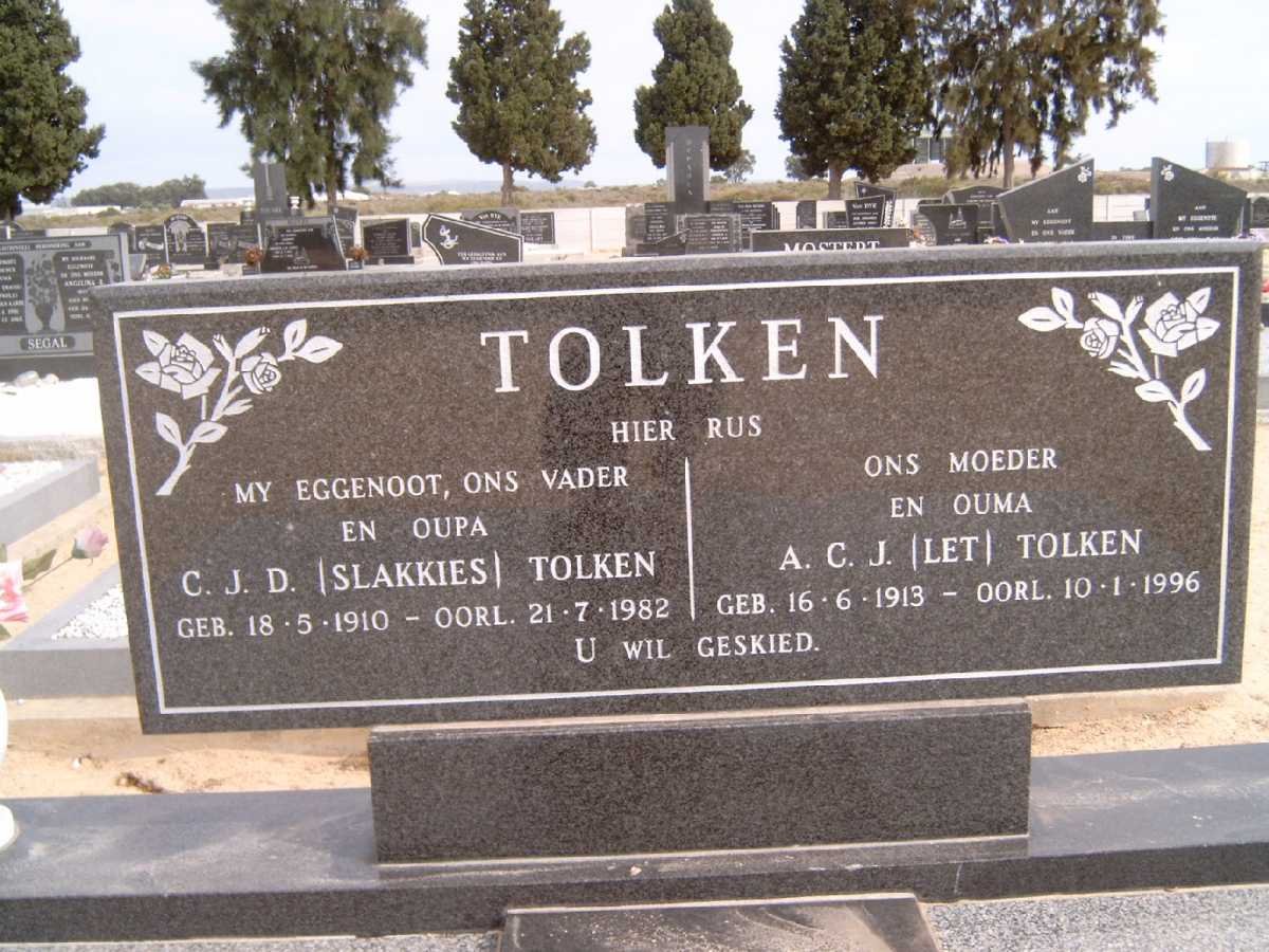 TOLKEN C.J.D. 1910-1982 &amp; A.C.J. 1913-1996