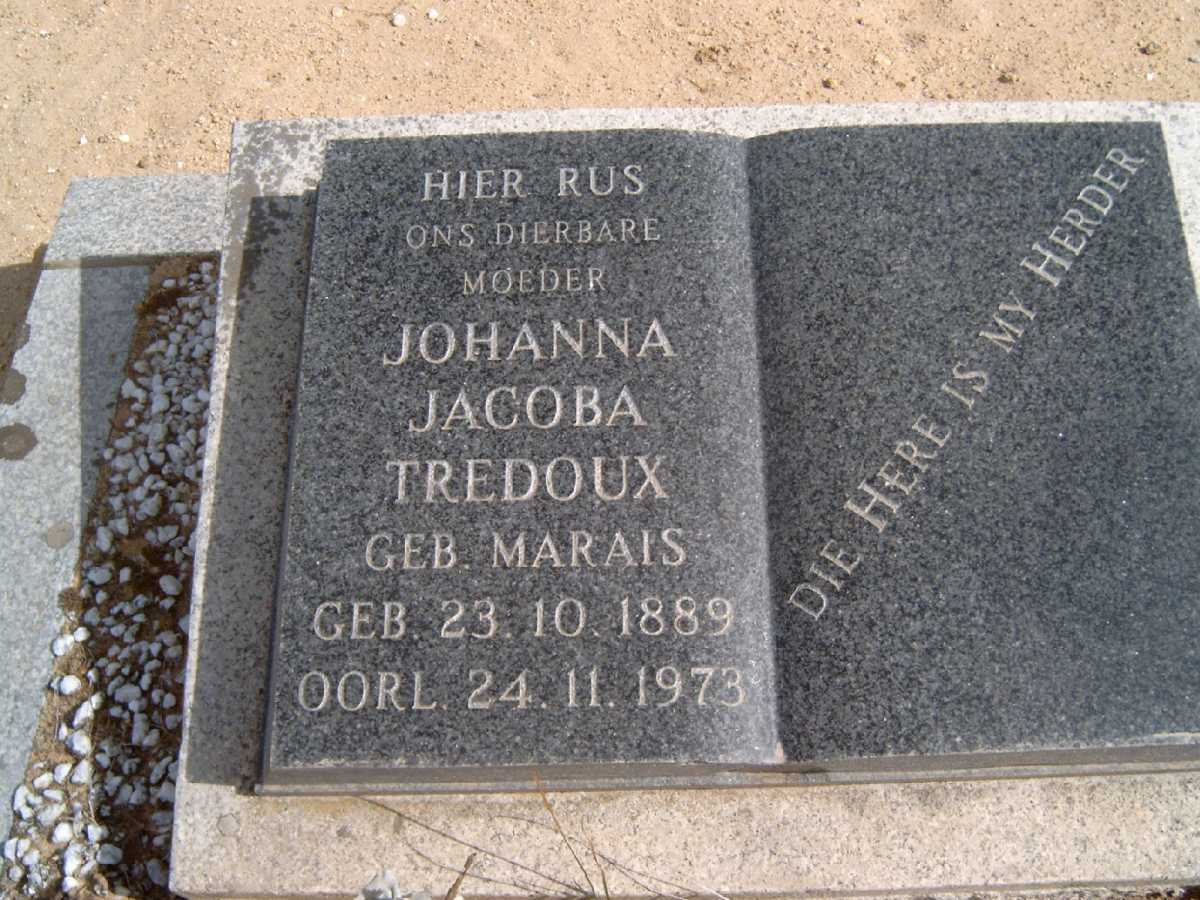 TREDOUX Johanna Jacoba nee MARAIS 1889-1973