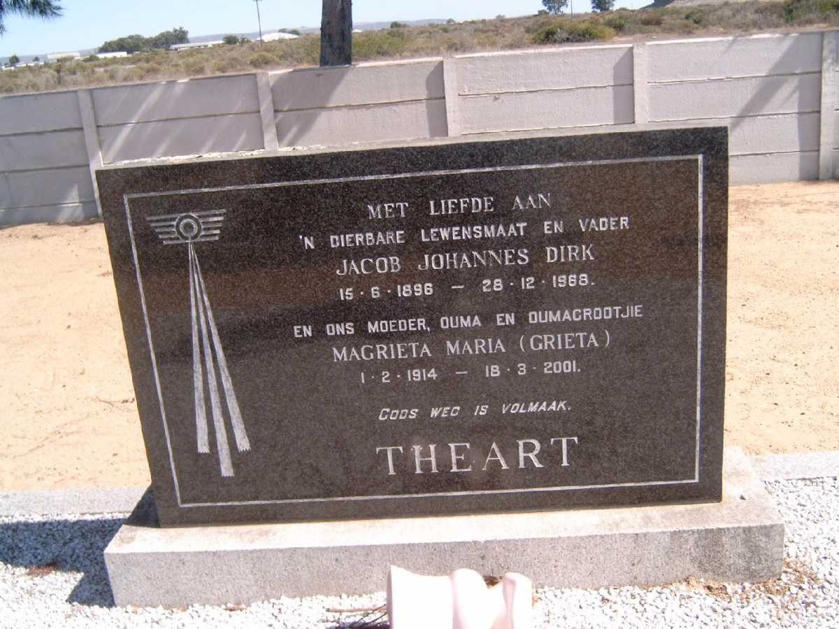 THEART Jacob Johannes Dirk 1896-1968 &amp; Magrieta Maria 1914-2001