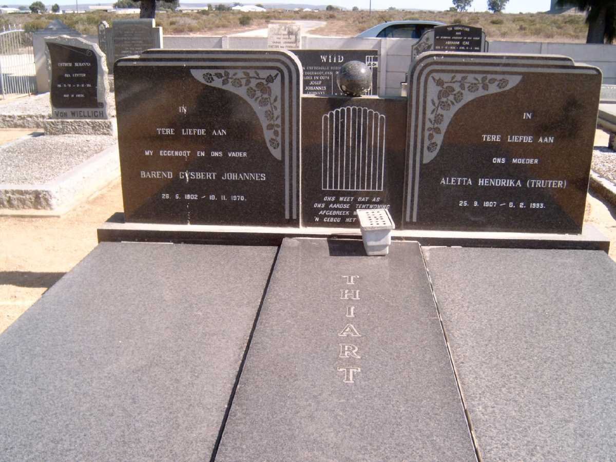 THIART Barend Gysbert Johannes 1902-1970 &amp; Aletta Hendrika TRUTER 1907-1993