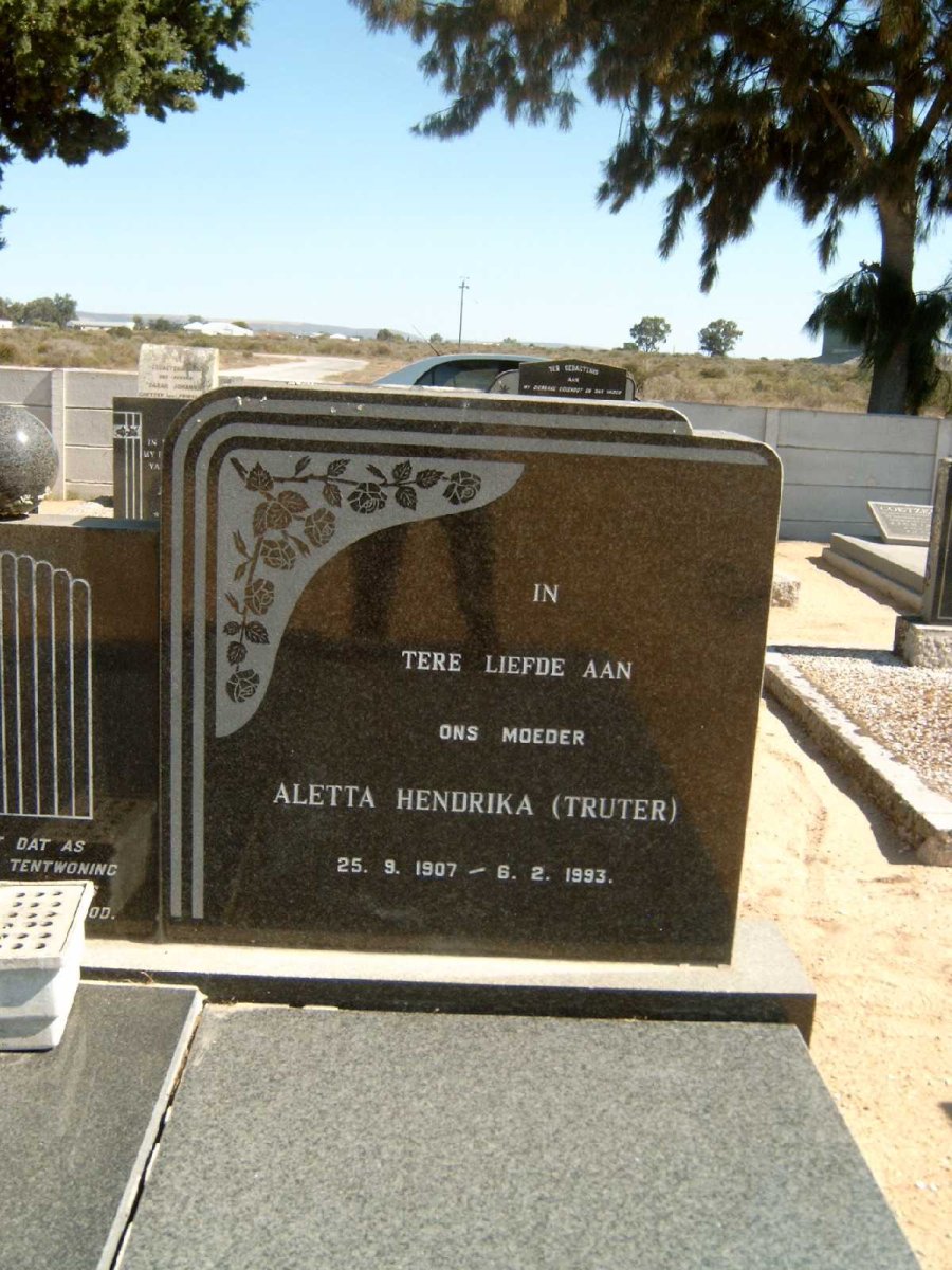 THIART Aletta Hendrika nee TRUTER 1907-1993