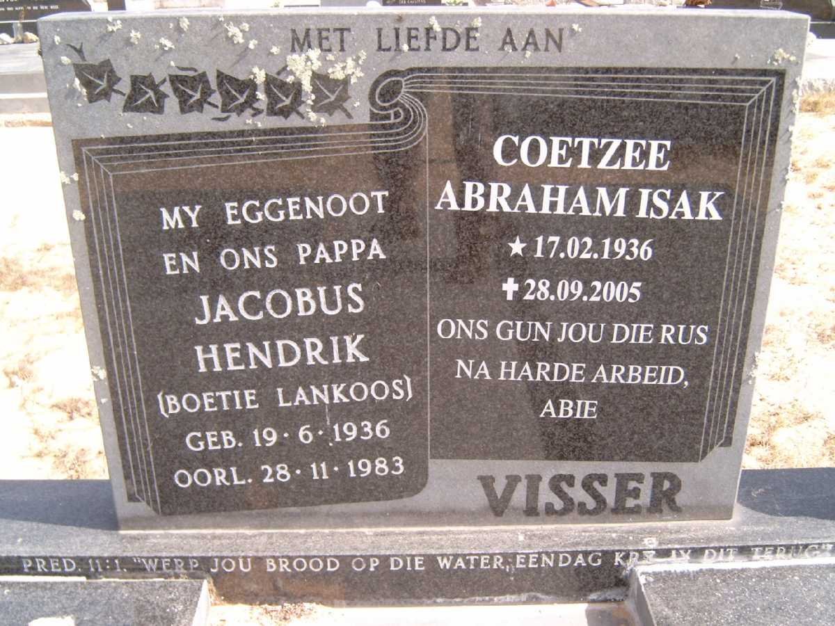 VISSER Jacobus Hendrik 1936-1983 :: VISSER Coetzee Abraham Izak 1936-2005