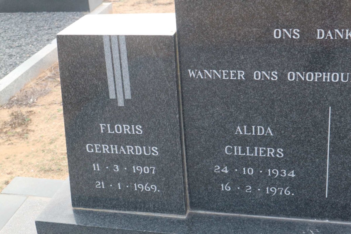 VISSER Floris Gerhardus 1907-1969 :: CILLIERS Alida 1934-1976