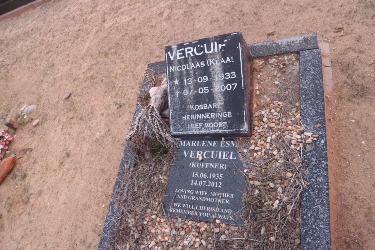 VERCUIEL Nicolaas 1933-2007 &amp; Marlene Esme KUFFNER 1935-2012