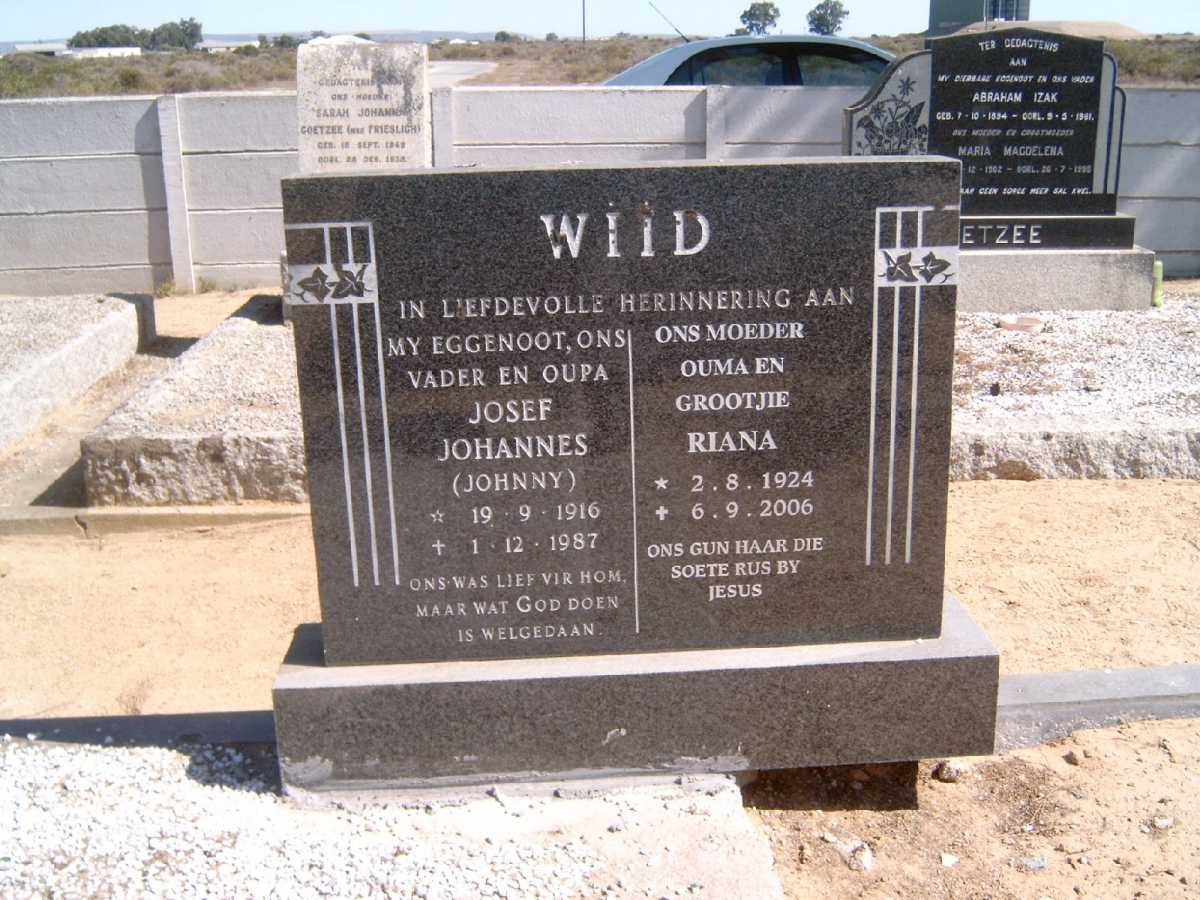 WIID Josef Johannes 1916-1987 &amp; Riana 1924-2006