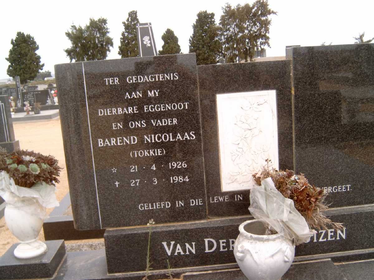 WESTHUIZEN Barend Nicolaas, van der 1926-1984