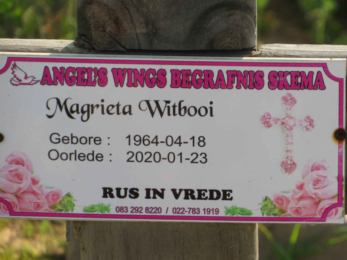 WITBOOI Magrieta 1964-2020
