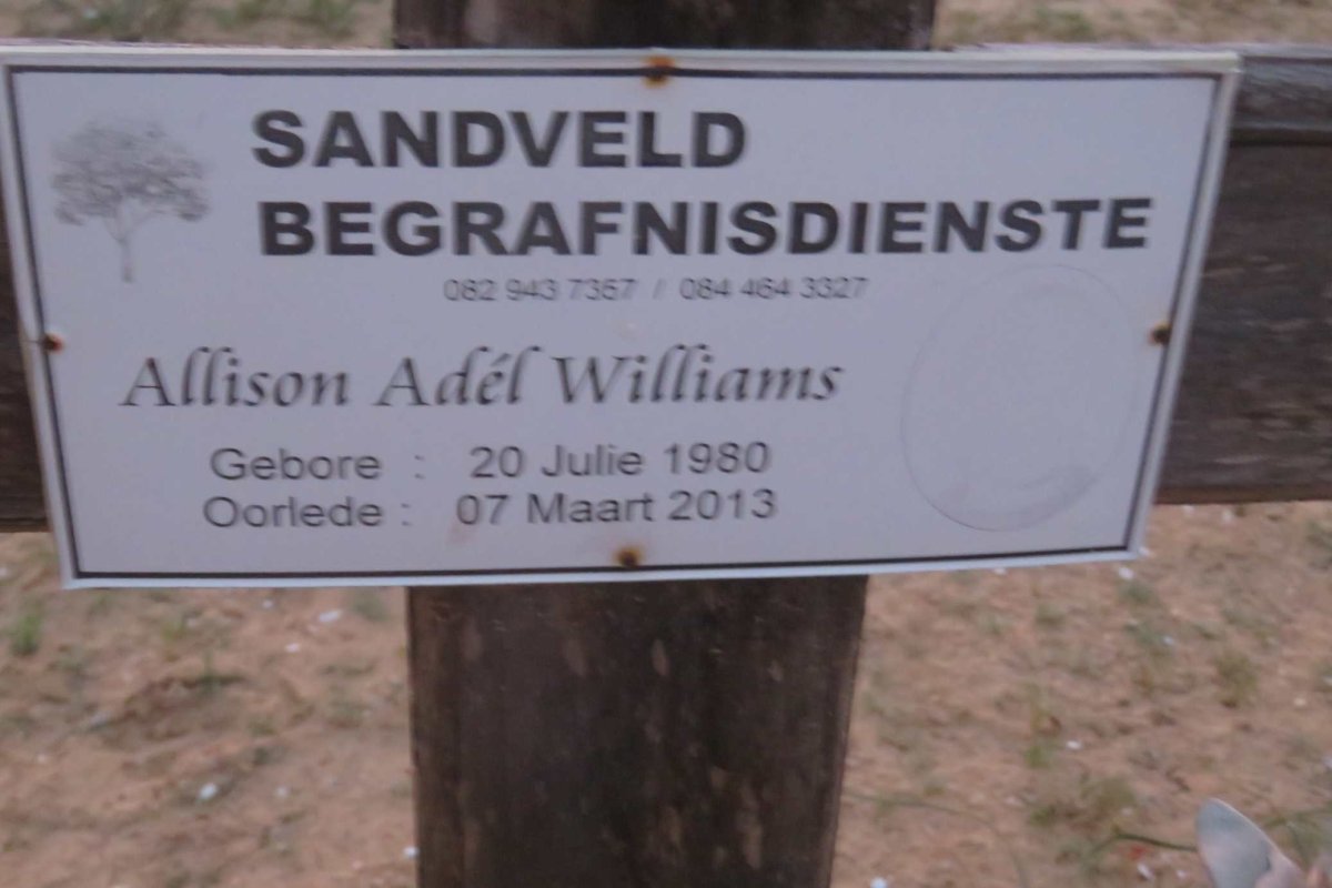WILLIAMS Allison Adél 1980-2013