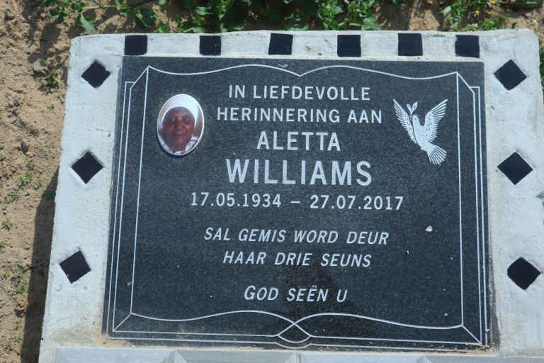 WILLIAMS Aletta 1934-2017