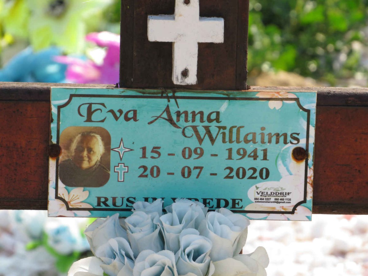 WILLIAMS Eva Anna 1941-2020