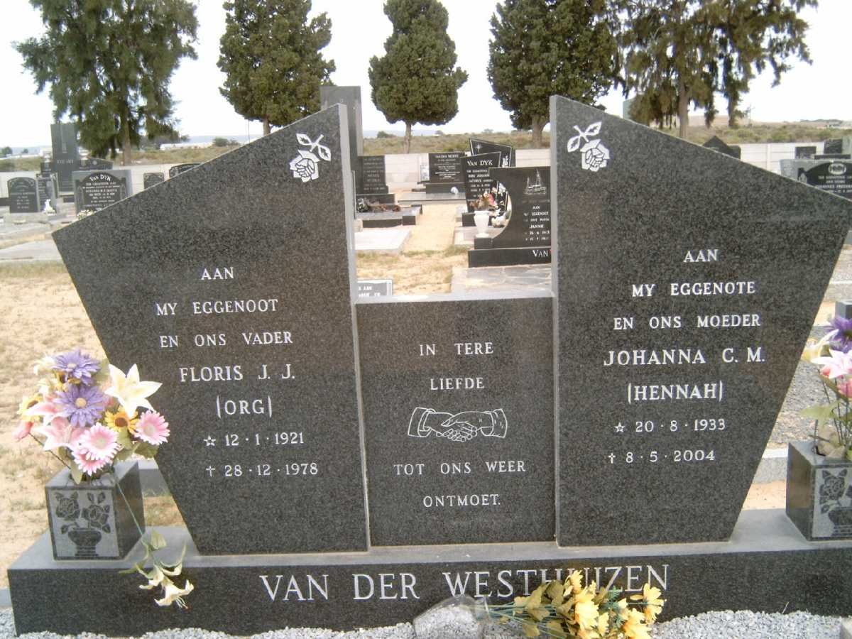 WESTHUIZEN Floris J.J., van der 1921-1978 &amp; Johanna C.M. 1933-2004