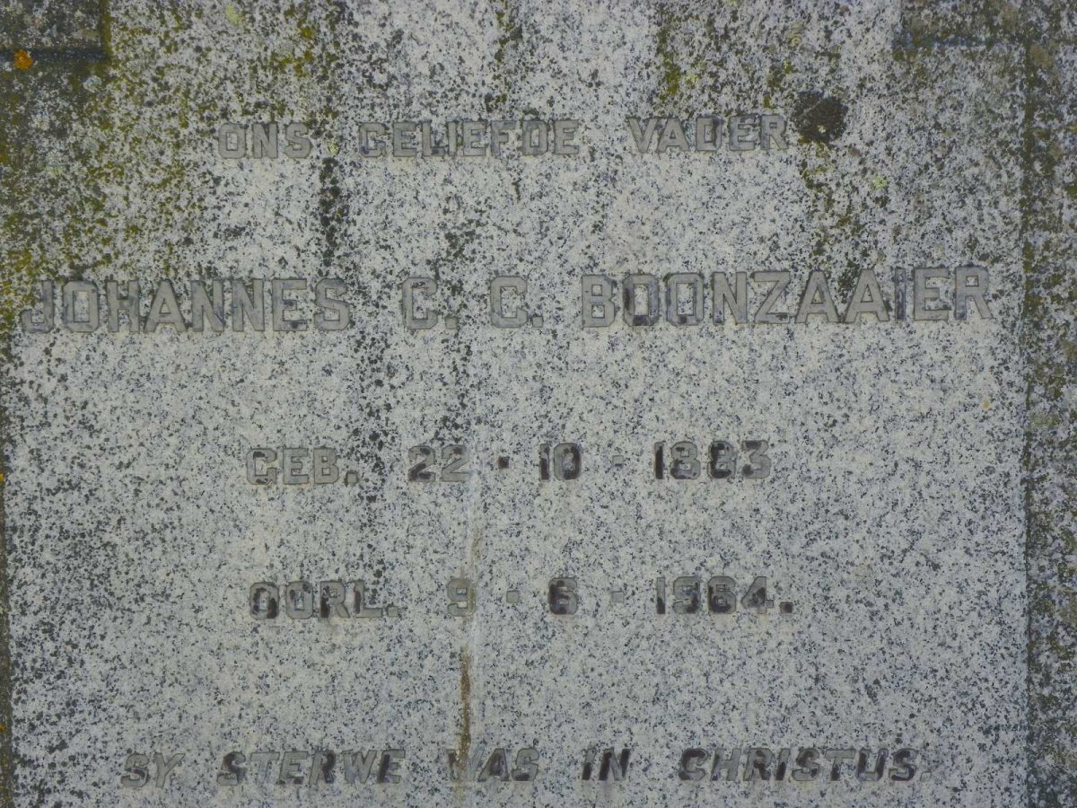 BOONZAAIER Johannes C.C. 1883-1964