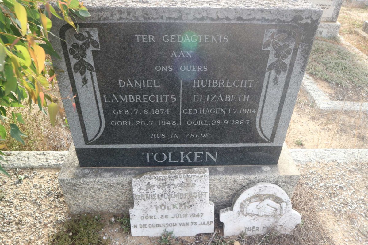 TOLKEN Daniel Lambrechts 1874-1948 &amp; Huibrecht Elizabeth HAGEN 1884-1965