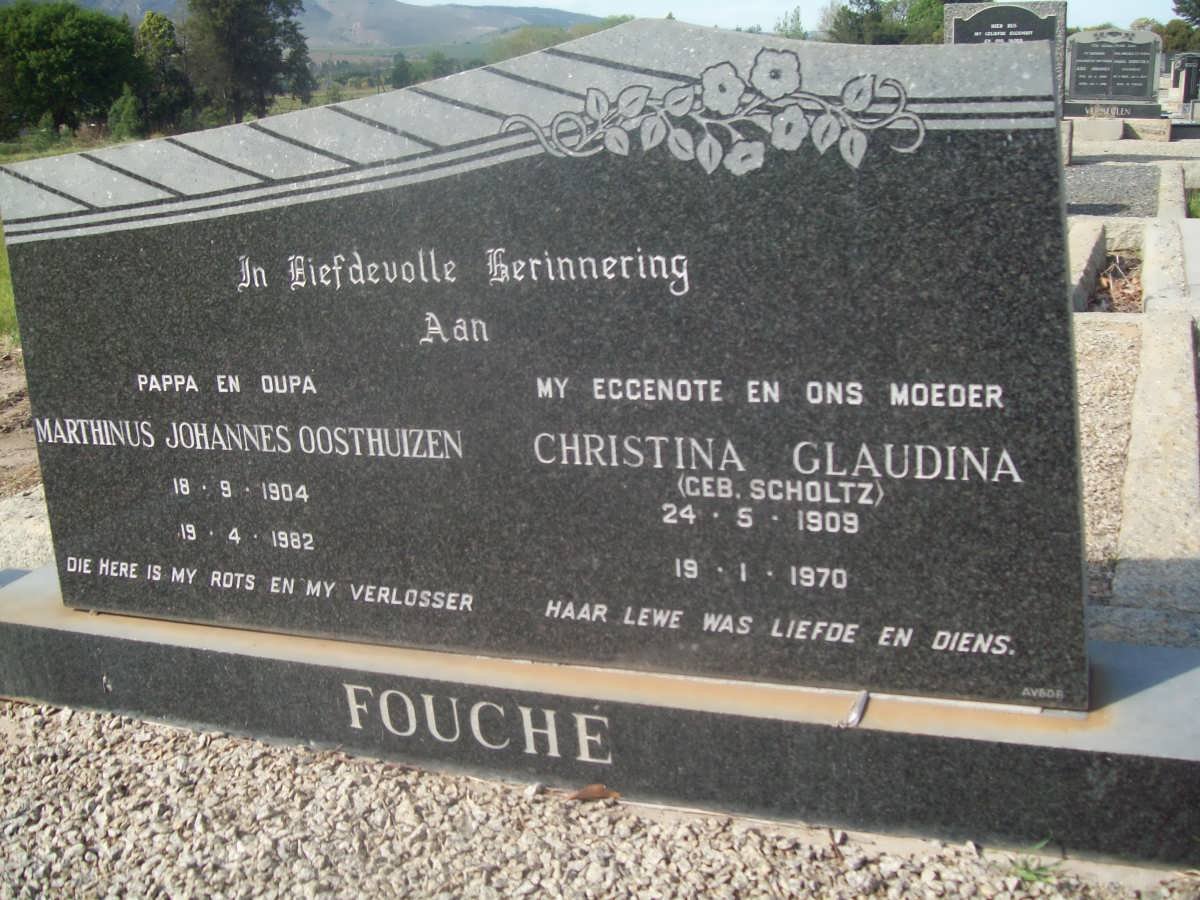 FOUCHE Marthinus Johannes Oosthuizen 1904-1982 &amp; Christina Glaudina SCHOLTZ 1909-1970