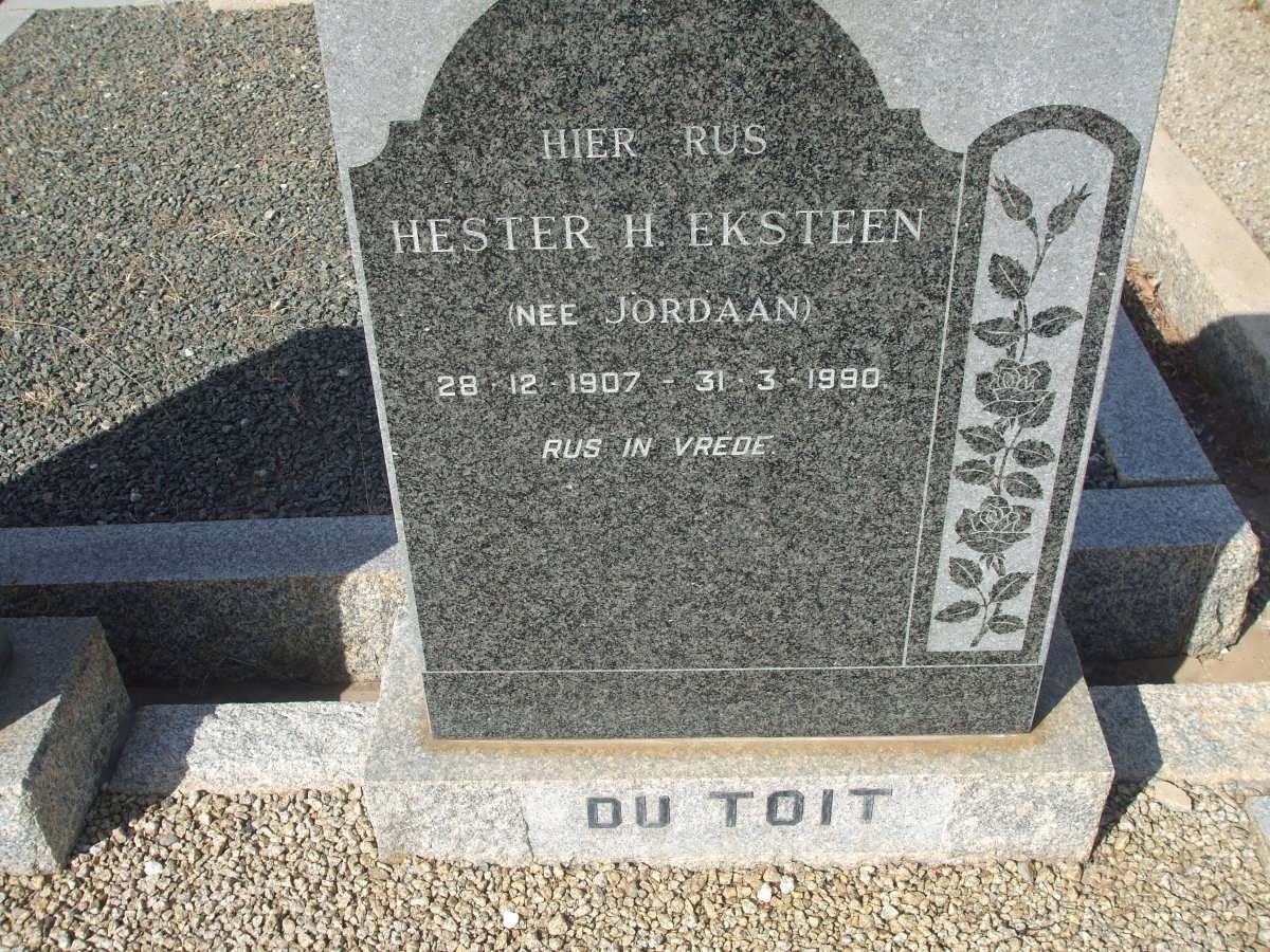 TOIT Hester H. Eksteen, du nee JORDAAN 1907-1990