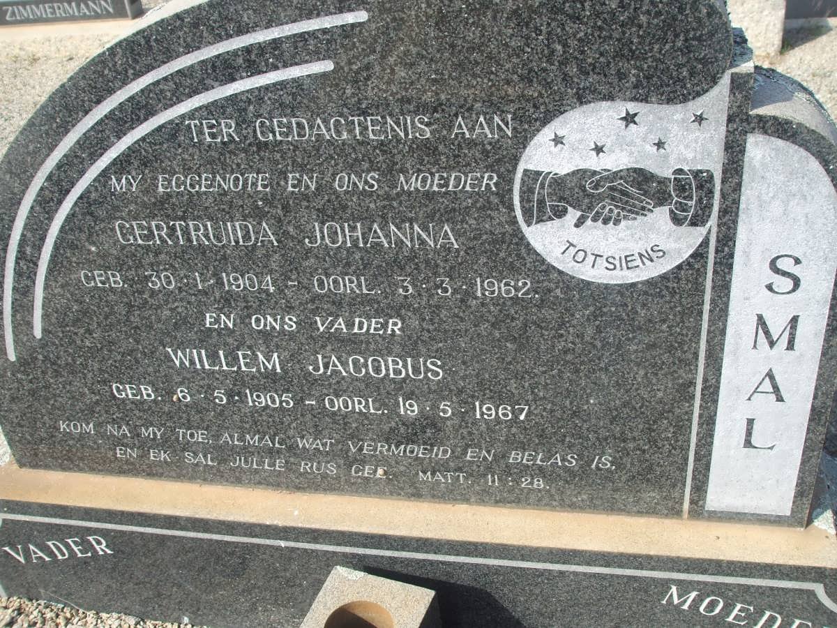 SMAL Willem Jacobus 1905-1967 &amp; Gertruida Johanna 1904-1962