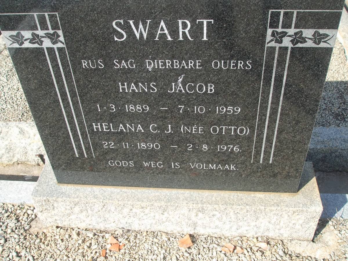 SWART Hans Jacob 1889-1959 &amp; Helana C.J. OTTO 1890-1976