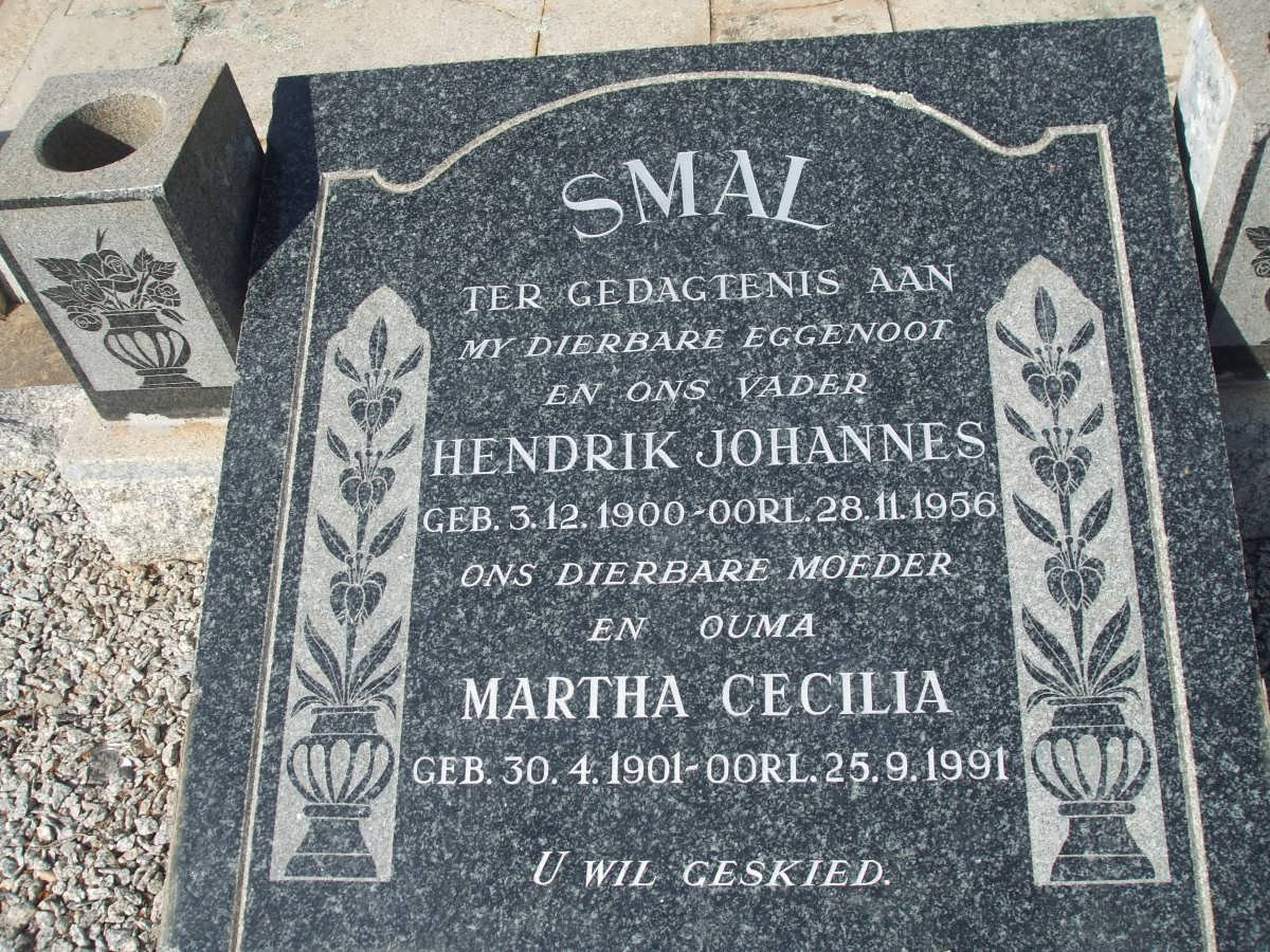 SMAL Hendrik Johannes 1900-1956 &amp; Martha Cecilia 1901-1991