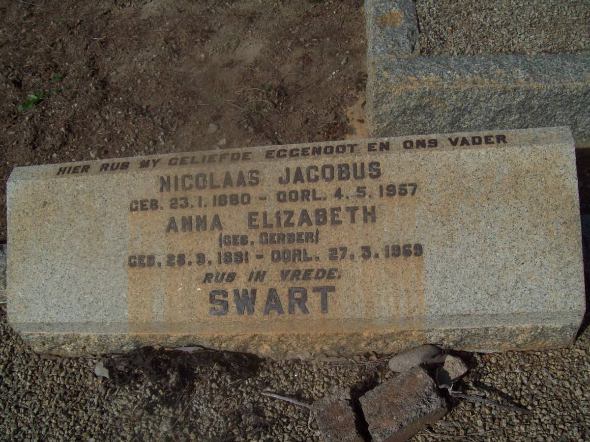 SWART Nicolaas Jacobus 1880-1957 &amp; Anna Elizabeth GERBER 1881-1969