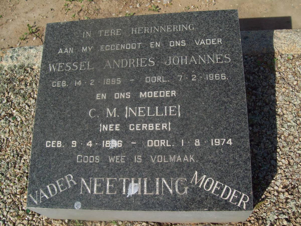 NEETHLING Wessel Andries Johannes 1895-1966 &amp; C.M. GERBER 1896-1974