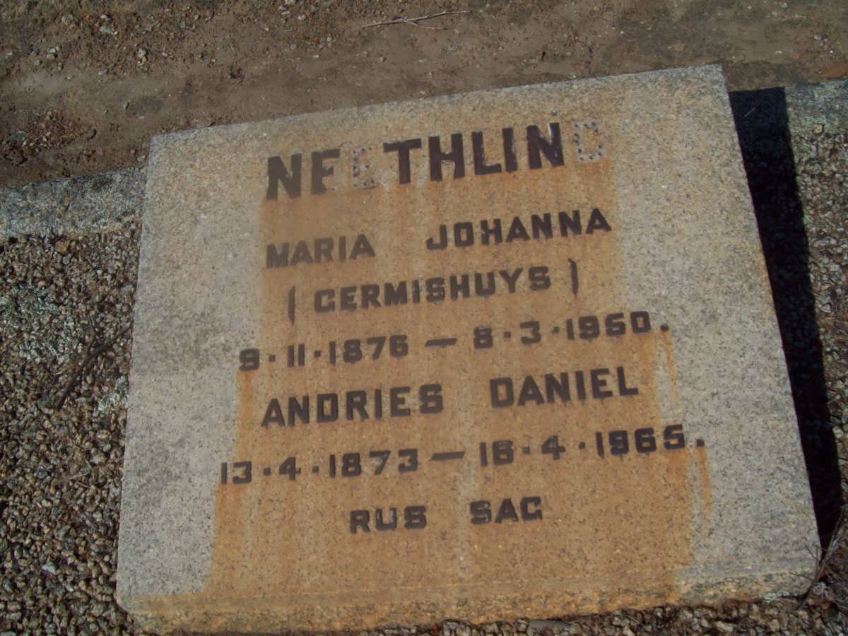 NEETHLING Andries Daniel 1873-1965 &amp; Maria Johanna GERMISHUYS 1876-1950