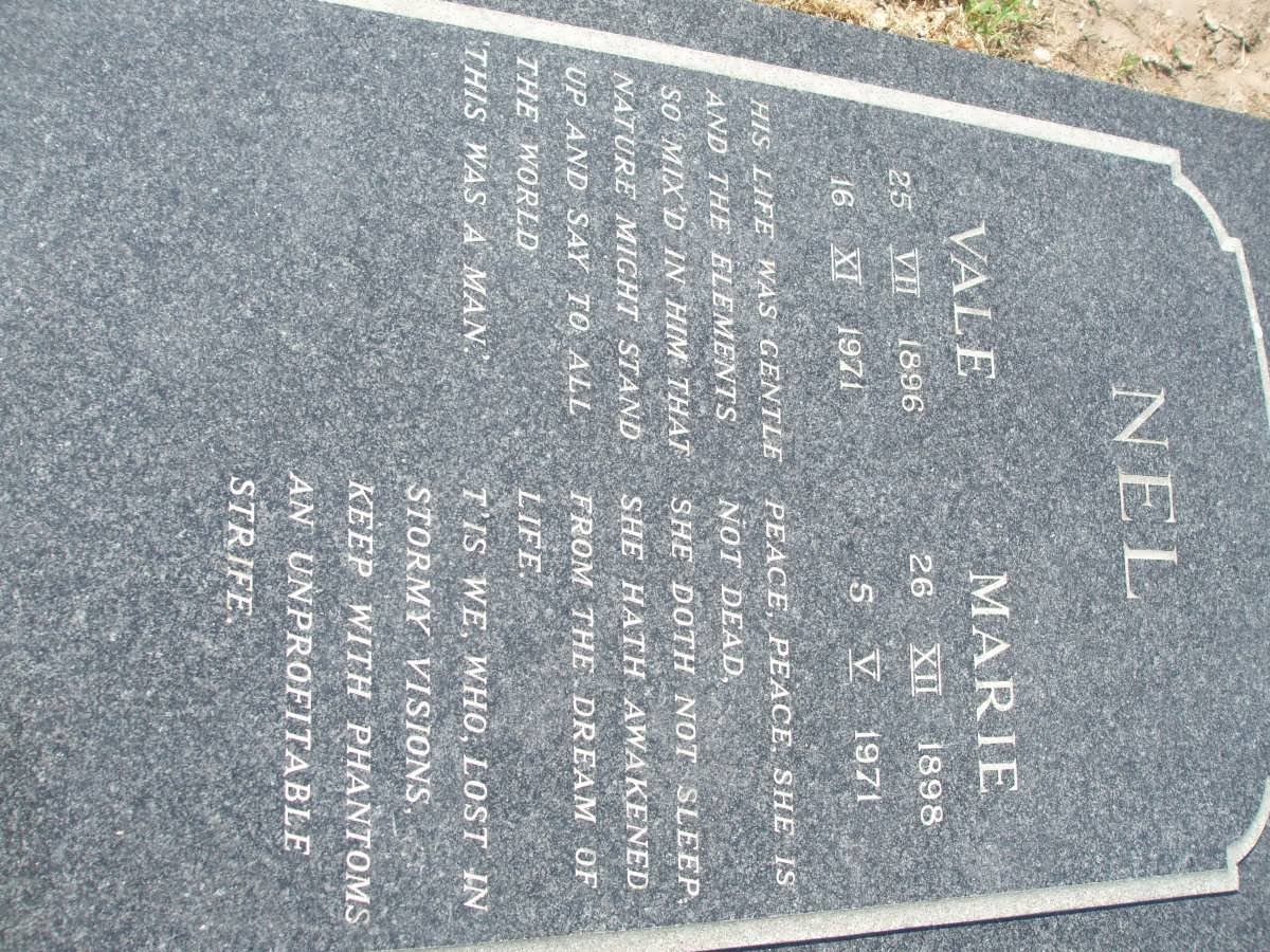 NEL Vale 1896-1971 &amp; Marie 1898-1971
