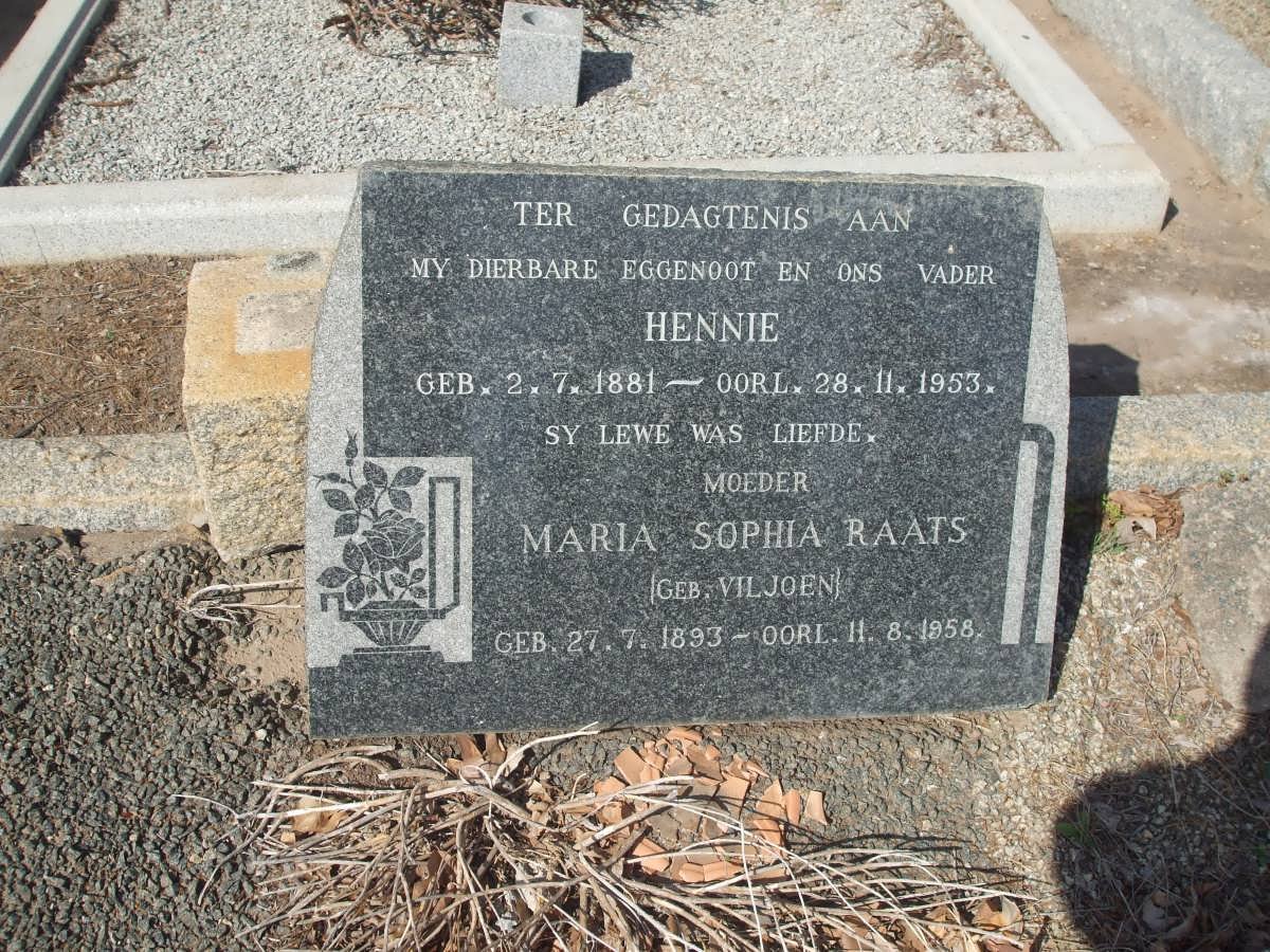 ? Hennie 1881-1953 &amp; Maria Sophia Raats VILJOEN 1893-1958