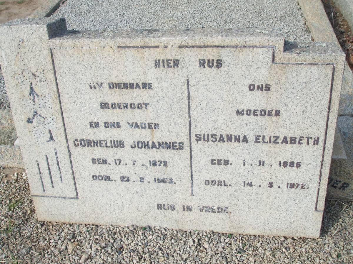 ? Cornelius Johannes 1872-1963 &amp; Susanna Elizabeth 1885-1972