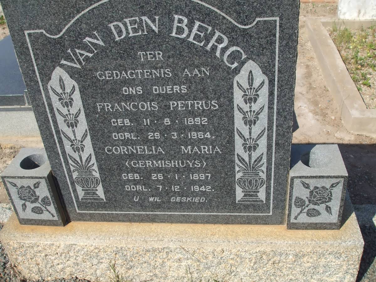 BERG Francois Petrus, van den 1892-1964 &amp; Cornelia Maria GERMISHUYS 1897-1942