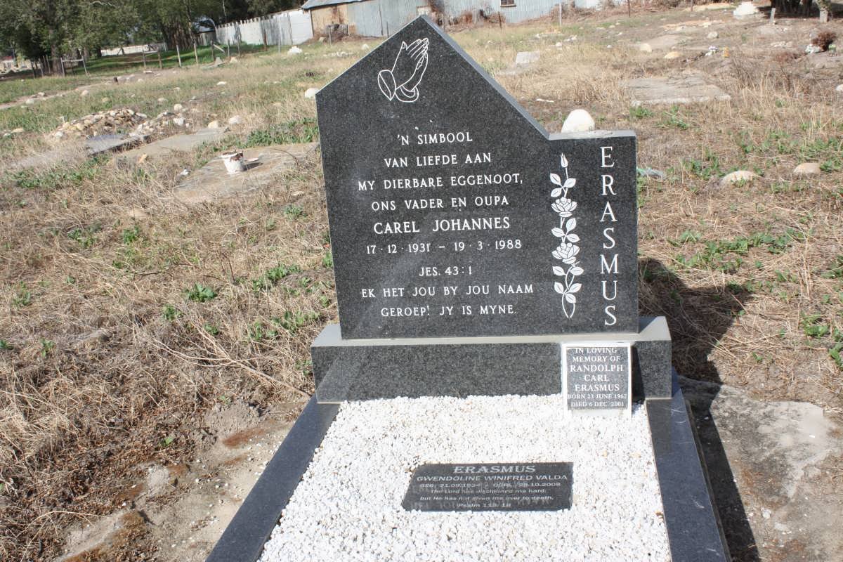 ERASMUS Carel Johannes 1931-1988 &amp; Gwendoline Winifred Valda 1934-2008