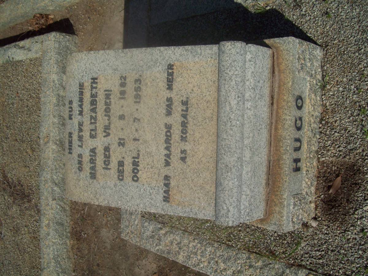 HUGO Maria Elizabeth nee VILJOEN 1882-1953