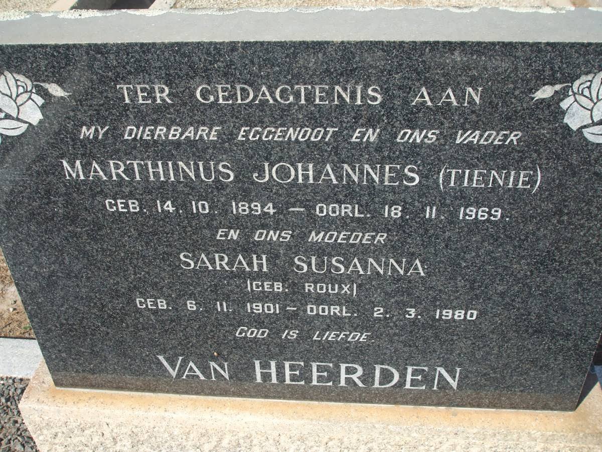 HEERDEN Marthinus Johannes, van 1894-1969 &amp; Sarah Susanna ROUX 1901-1980