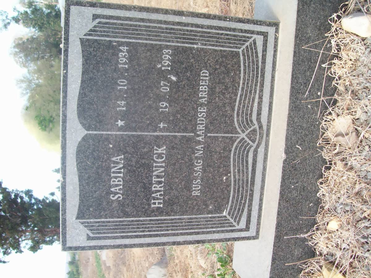 HARTNICK Sabina 1934-1993