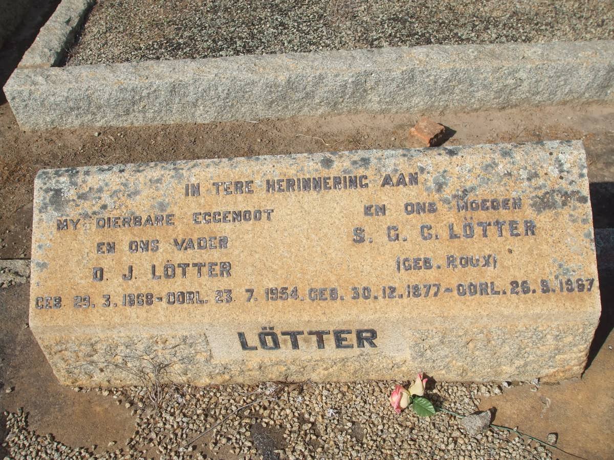LOTTER D.J. 1868-1954 &amp; S.G.C. ROUX 1877-1987