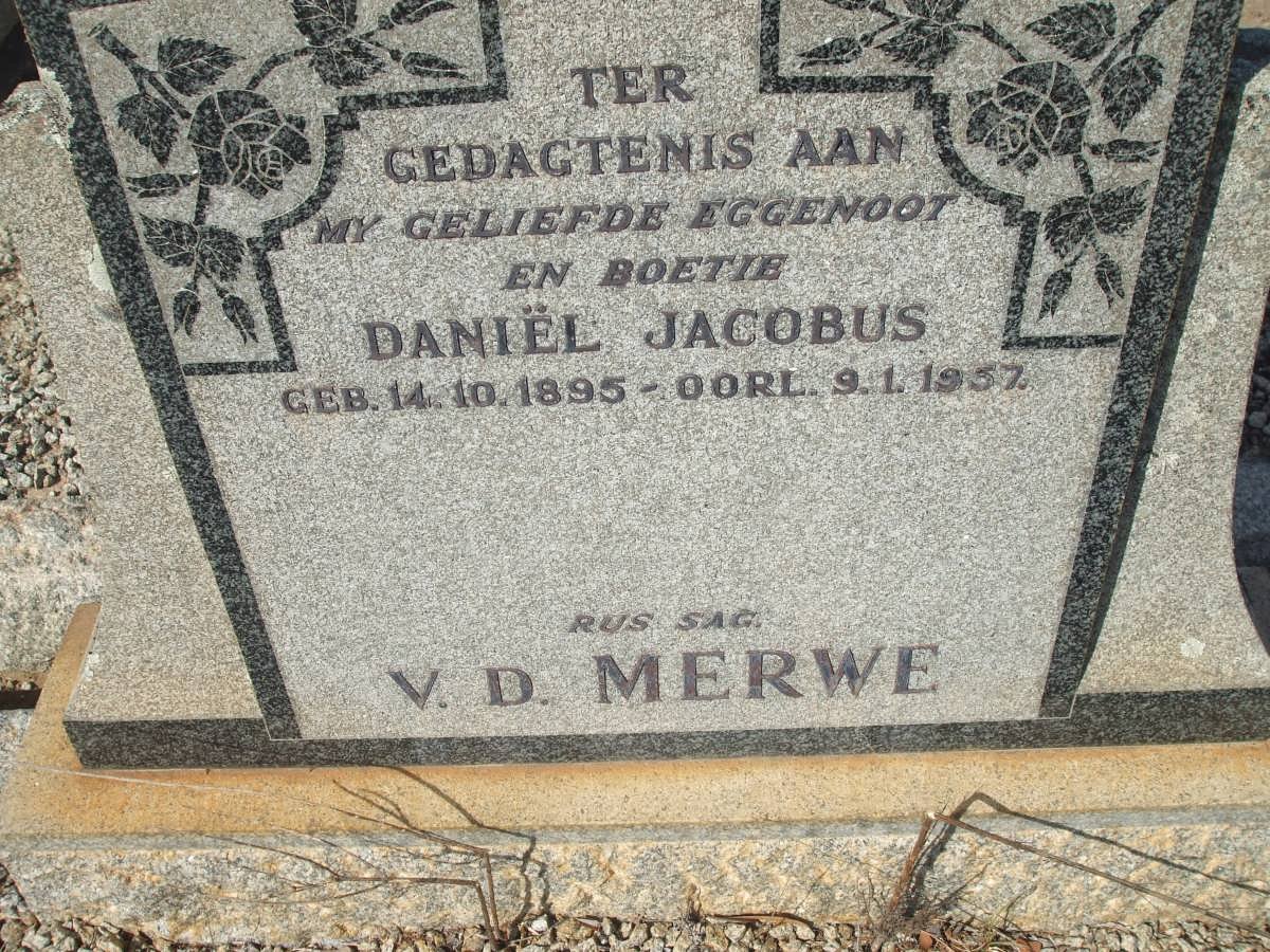 MERWE Daniel Jacobus, v.d. 1895-1957