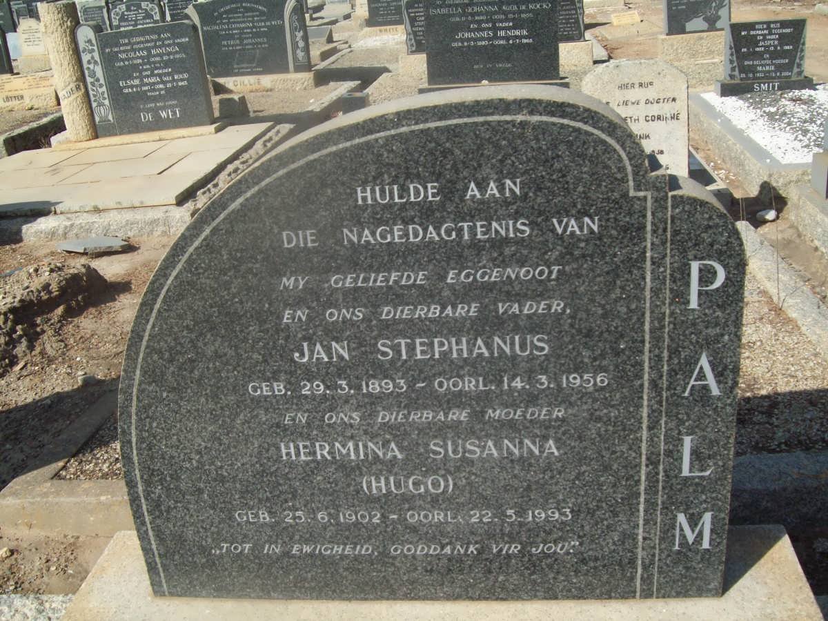 PALM Jan Stephanus 1893-1956 &amp; Hermina Susanna HUGO 1902-1993